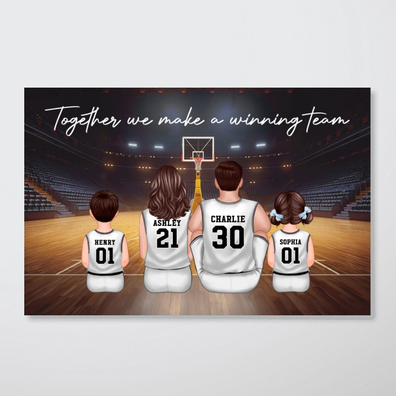 Basketball Team Personalized Family Poster Custom Gift for Dad Husband or Home Decor
