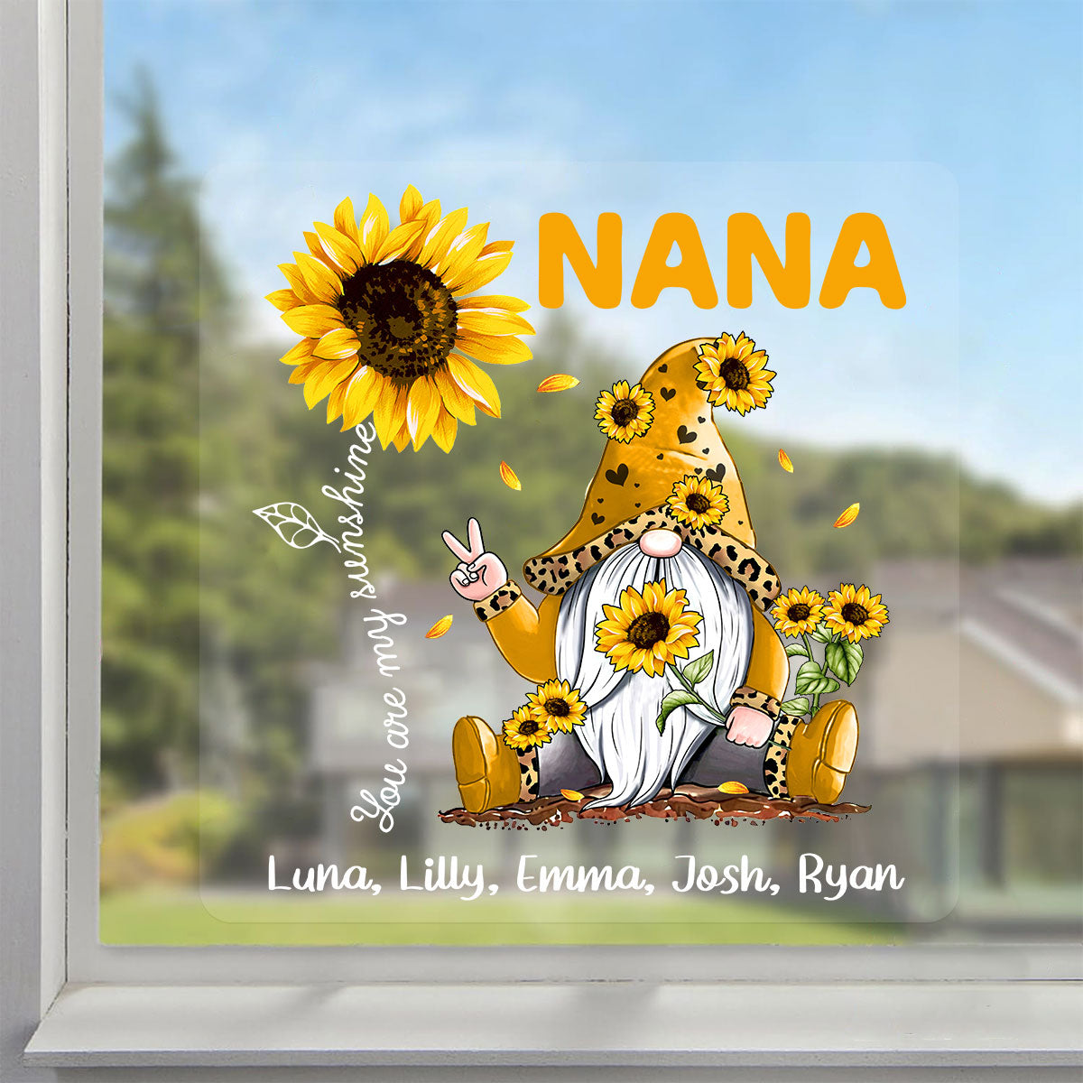 Love Is Being Called Grandma Sunflower Gnome Personalized Decal