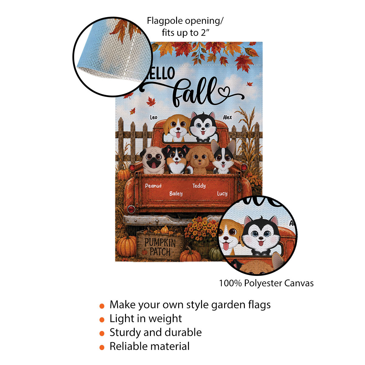 Trending Dogs On Truck - Personalized Garden Flag - Fall Season Gift For Dog Lovers