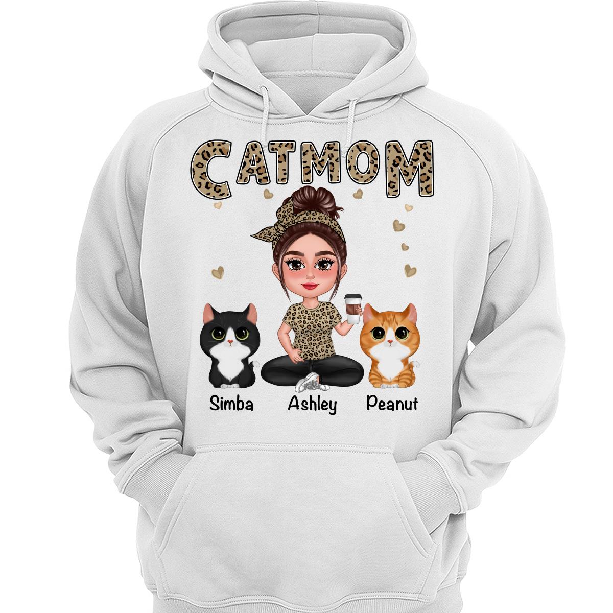 Pretty Doll Cat Mom Leopard Personalized Shirt