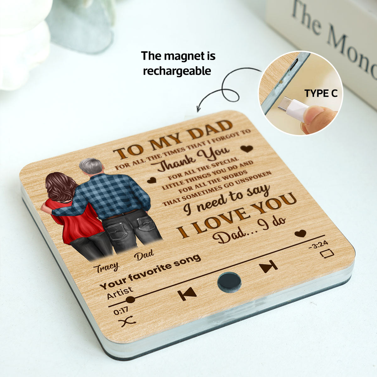 To My Dad Our Song Gift From Daughter Son Personalized Music Fridge Magnet, Birthday Gift, Father's Day or Just Because Gift