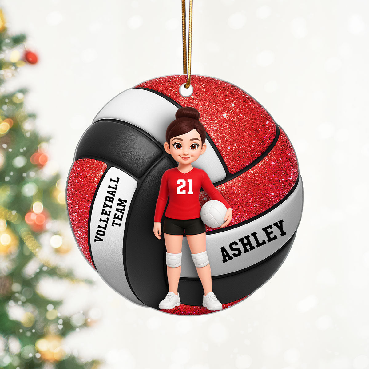 Volleyball Girl 3D Effect - Personalized Acrylic Ornament