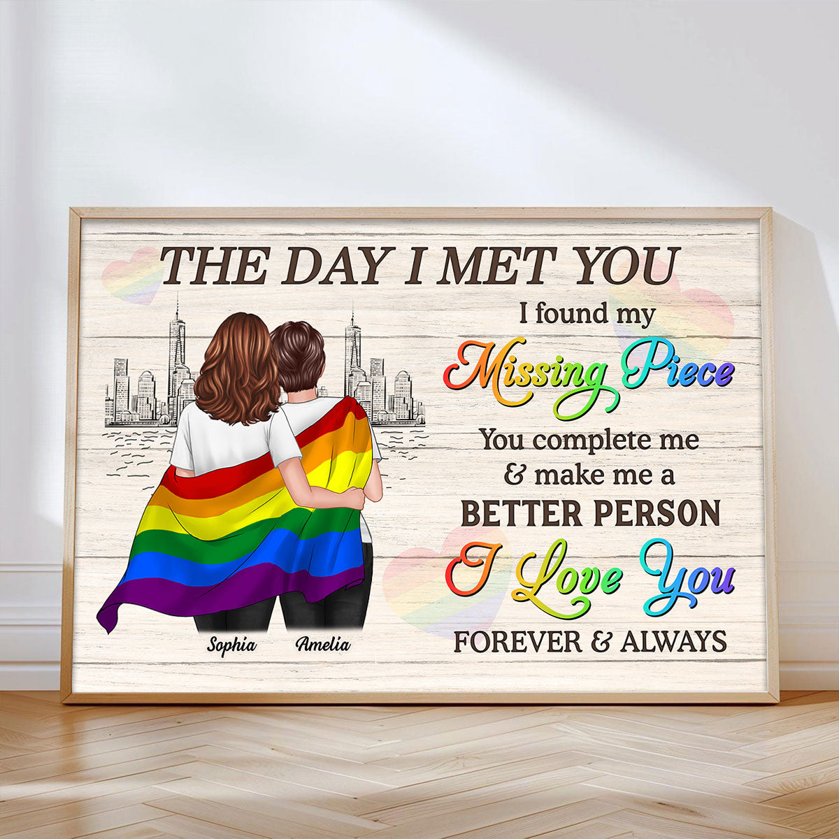 Pride Month LGBTQ+ Couple The Day I Met You Personalized Poster, Gift For Couple
