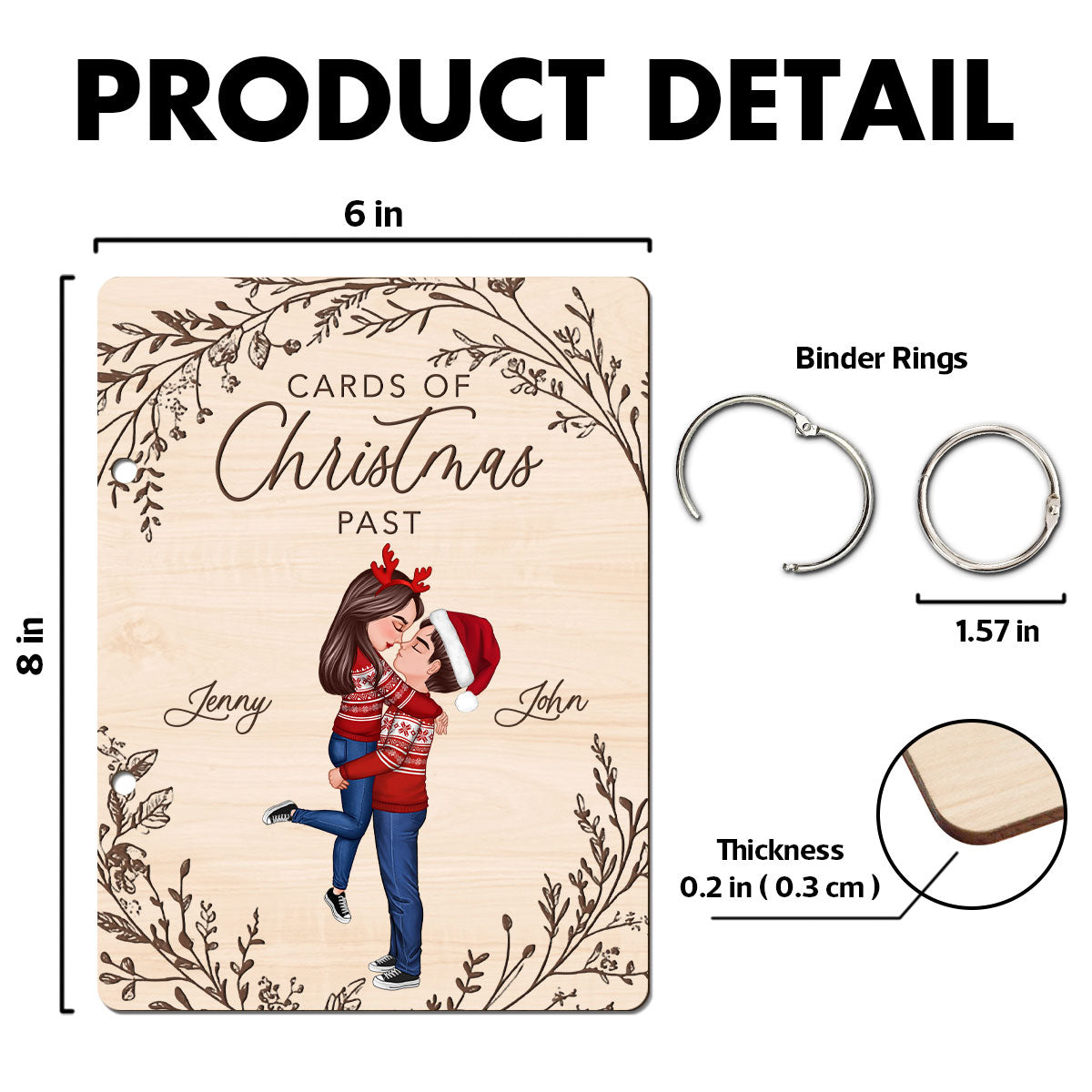 Kissing Couple Christmas Card Storage Personalized Christmas Card Keeper