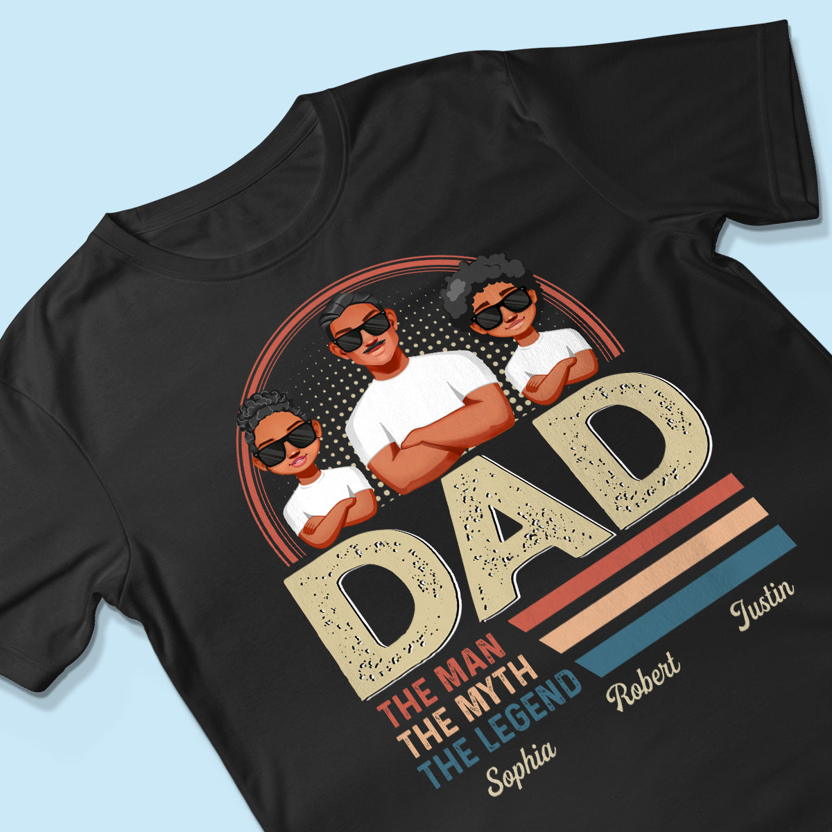 Dad Grandpa The Man The Myth The Legend Retro Line Personalized Shirt