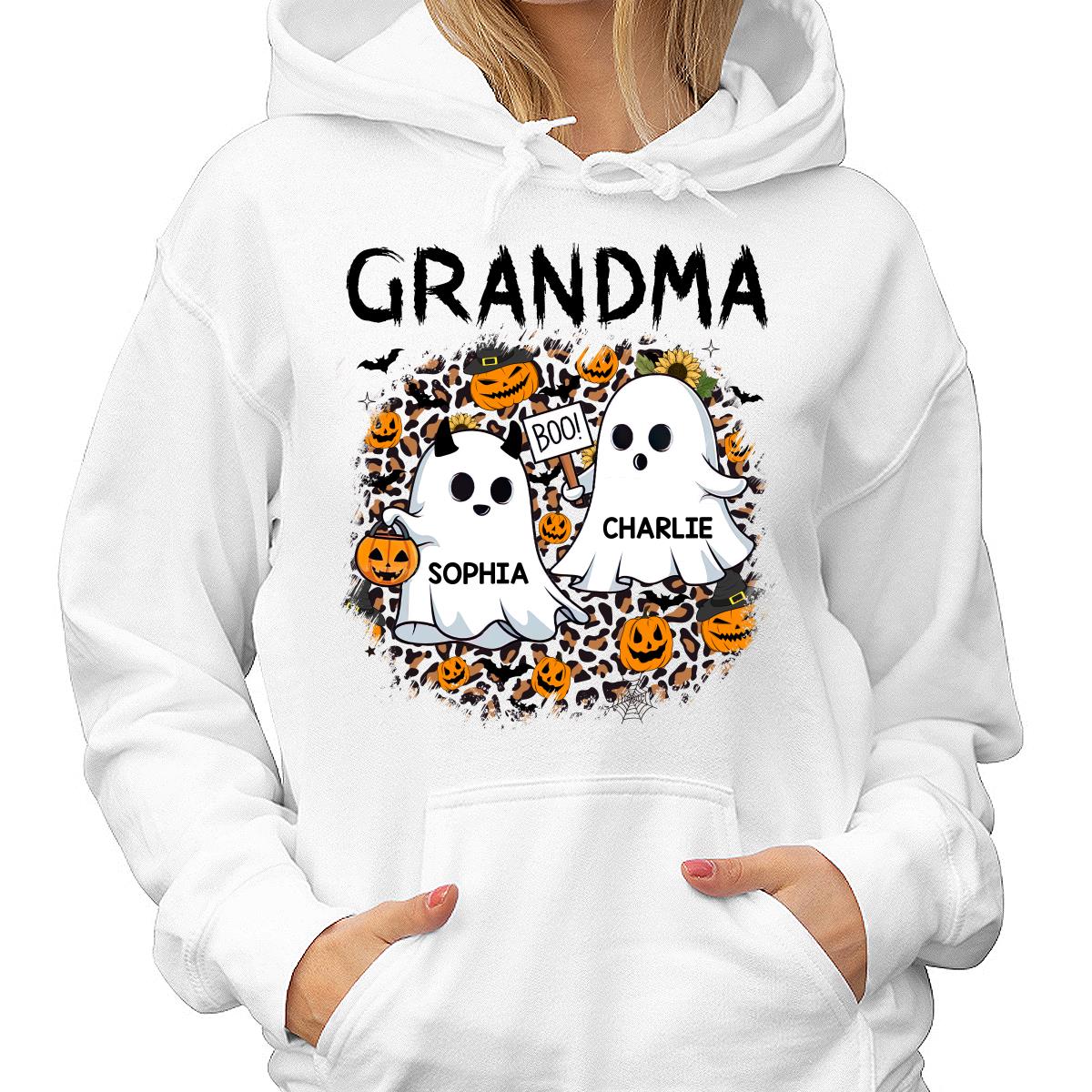 Grandma Mom Leopard Boo Kids Personalized Shirt