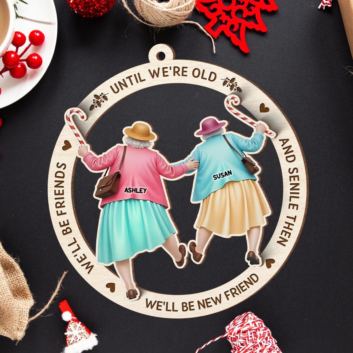 Personalized Old Best Friend Ornament, Best Friend Christmas Gift, Friendship Christmas Ornament, Custom Best Friend Gift, Bestie Gift, BFF Gift