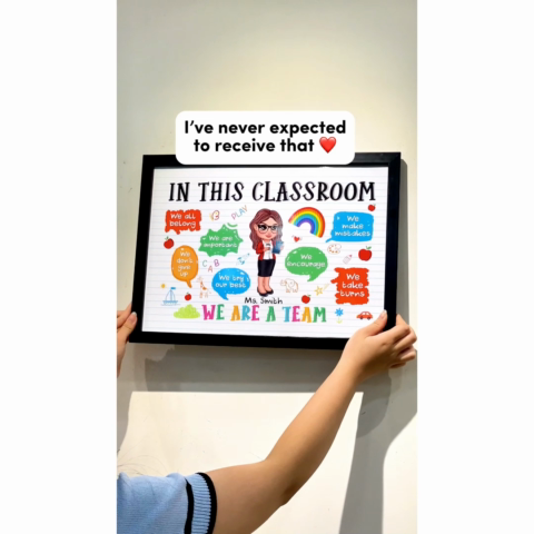 Adorable Teacher Personalized Poster, Gift For Teacher, Appreciation Gift, Back To School, Teacher Classroom Decor