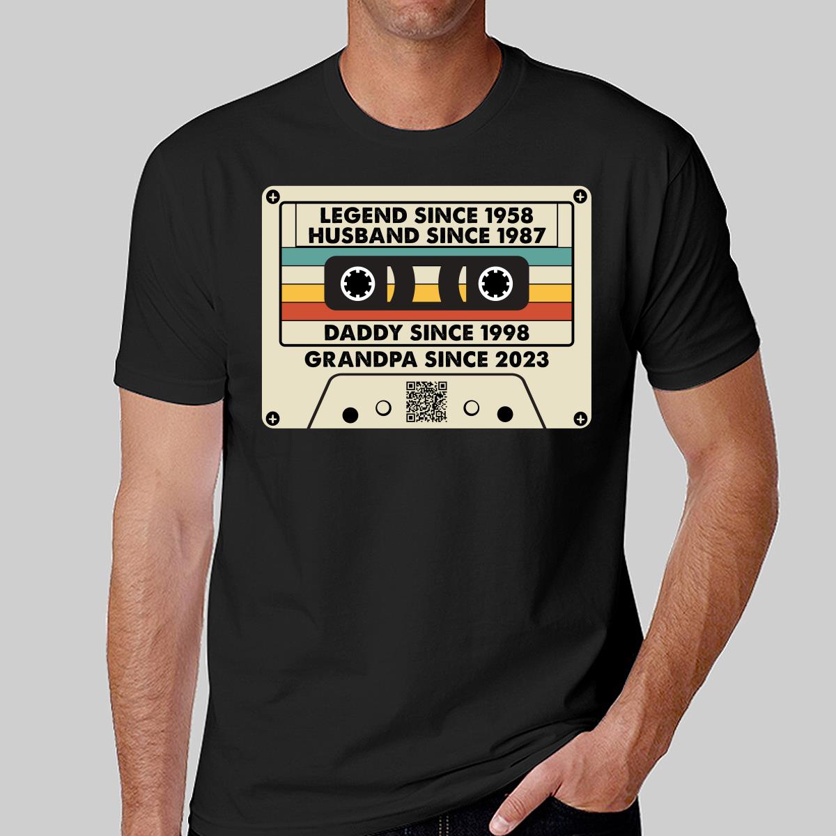 Legend Since Cassette Tape QR Code Father‘s Day Personalized Shirt