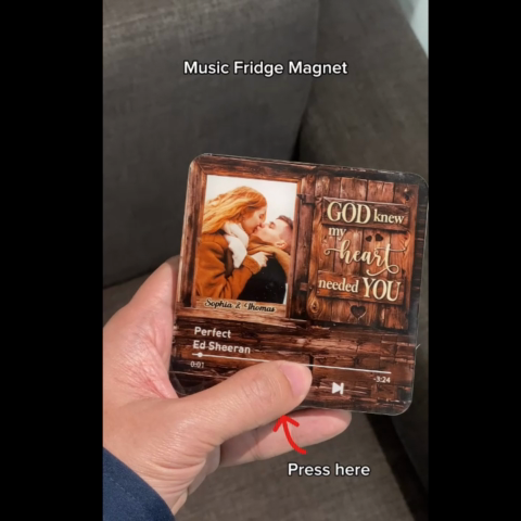 God Knew My Heart Needed You Couple Upload Photo Personalized Music Fridge Magnet, Heartfelt Gift For Couple, For Him, For Her, Boyfriend, Girlfriend, Husband, Wife