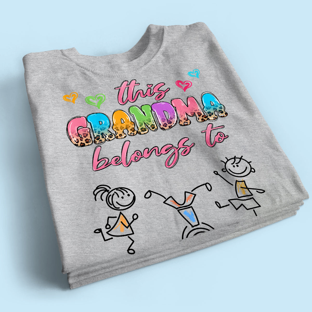 This Grandma Mom Colorful Half Leopard Drawing Personalized Shirt