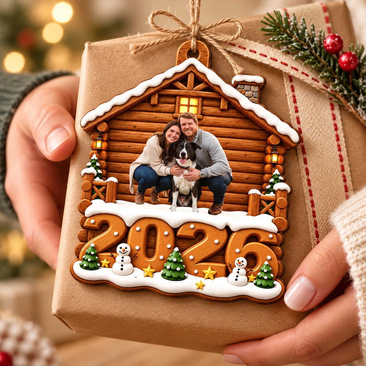 Custom Family Photo - Personalized Wooden Ornament - Christmas Gift for Family
