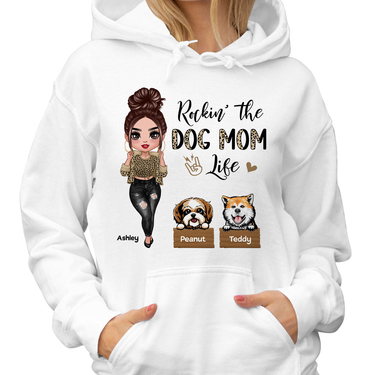 Leopard Cool Doll Dog Mom Personalized Shirt