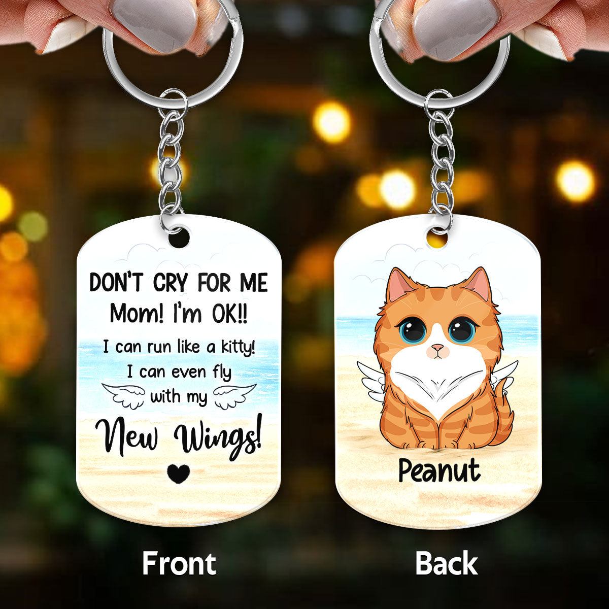 Don‘t Cry For Me Mom Dog Cat Memorial Personalized Acrylic Keychain