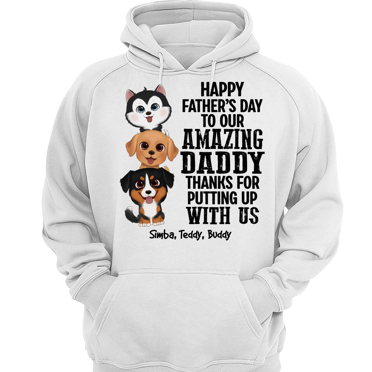 Watercolor Cute Dogs Thanks For Putting Up With Us Dog Dad Personalized Shirt