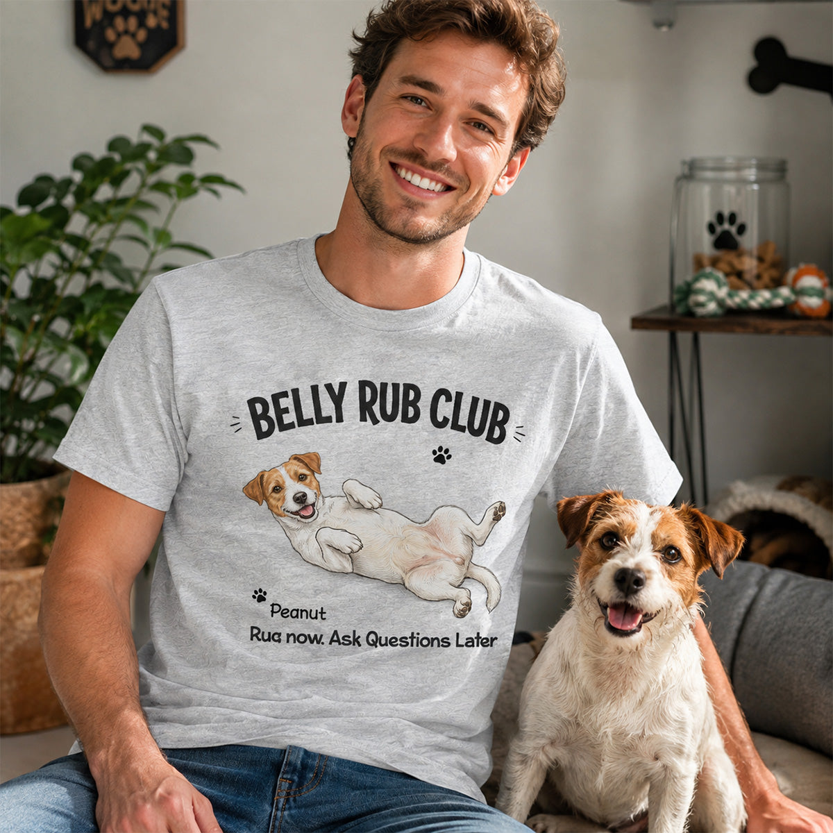 My Therapist Is Paid With Belly Rubs & Dog Treat Custom Dog Photo - Personalized Shirt - Funny Gift For Dog Lover