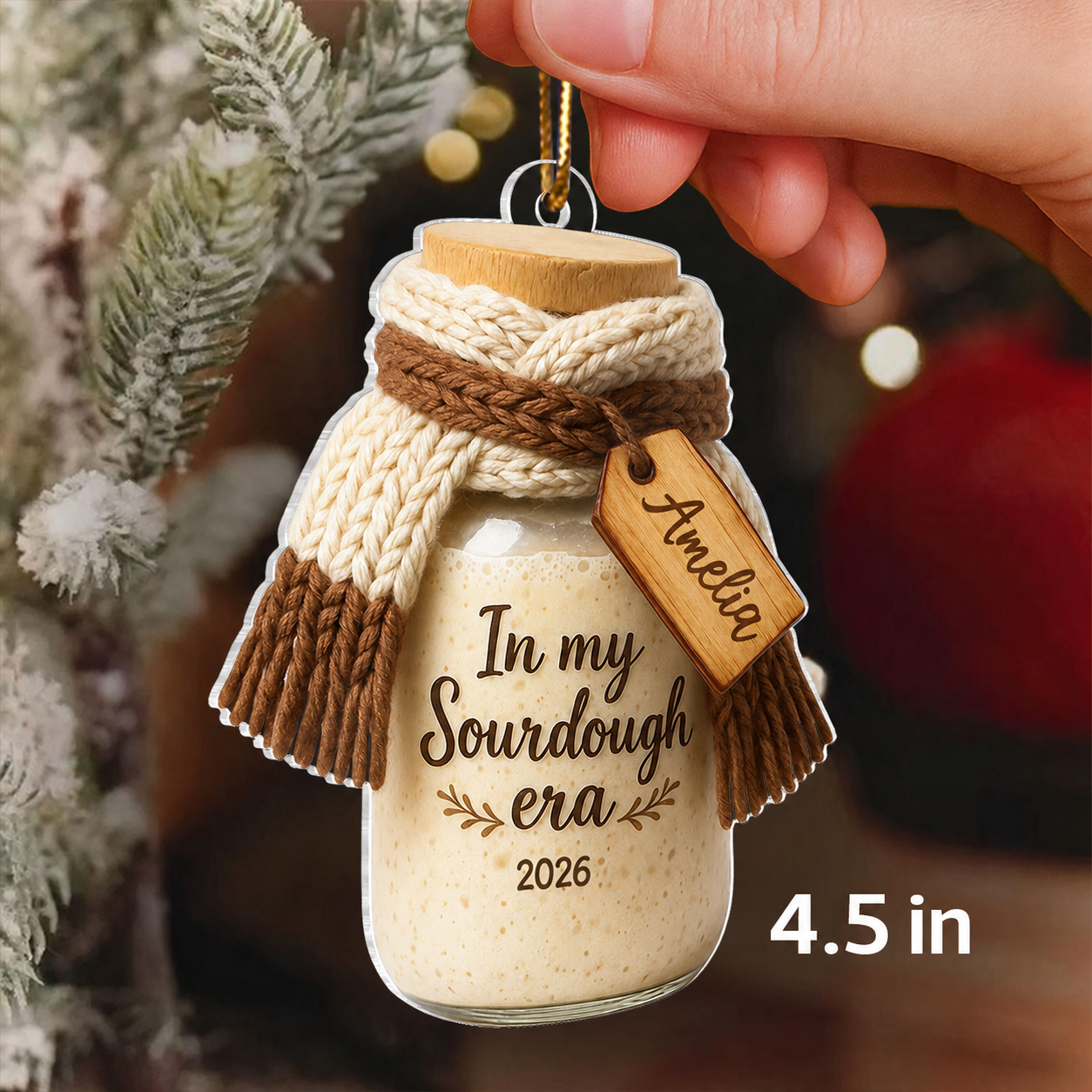 In My Sourdough Era - Personalized Acrylic Ornament - Christmas Gift for Bakers & Bread Lovers