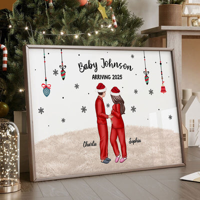 Personalized Pregnancy Poster, Expecting Family Christmas Personalized Poster, New Mom Christmas Gift