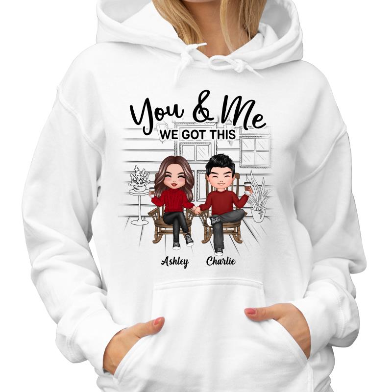 Outline Front Porch Background Doll Couple Gift For Him For Her Personalized Shirt