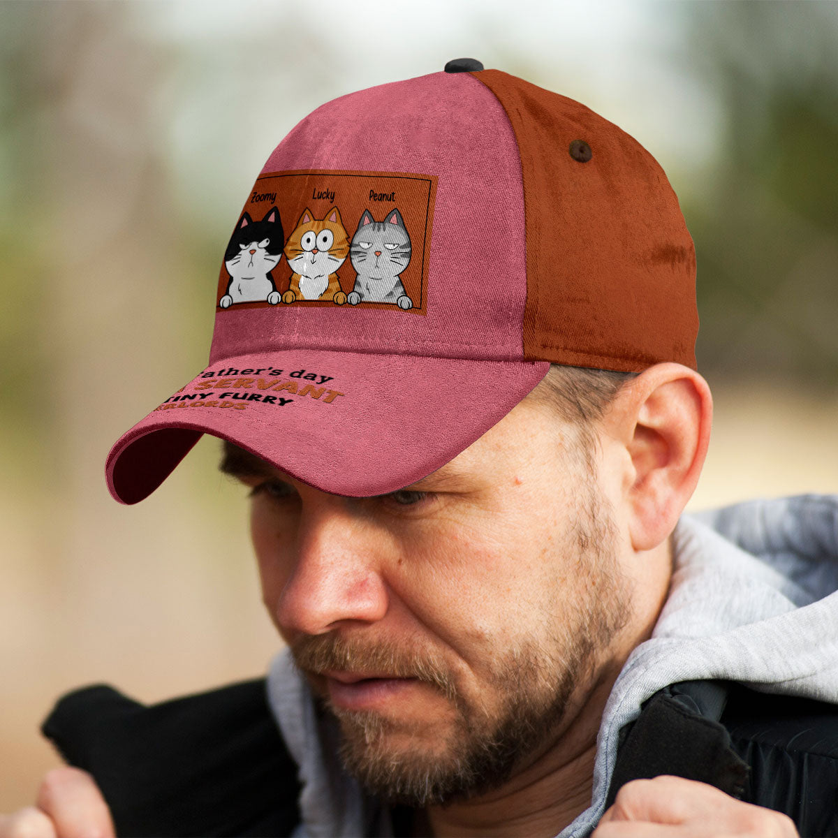 Happy Father's Day Human Servant Cat Dad Personalized Classic Cap
