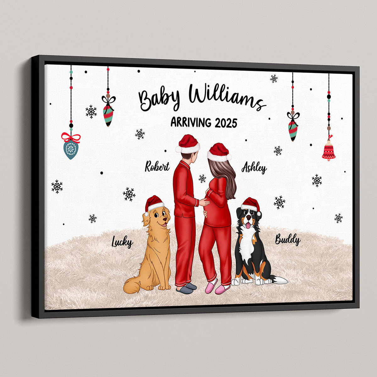 Personalized Pregnancy Poster, Expecting Family Christmas Personalized Poster, New Mom Christmas Gift