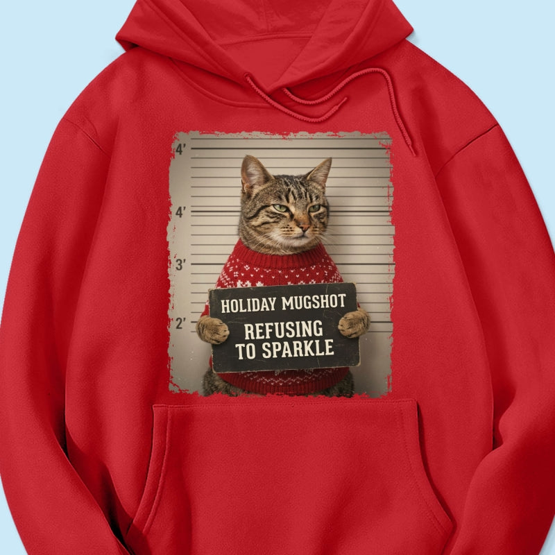 Funny Pet Holiday Mugshot Upload Pet Photo - Personalized Shirt - Iconic Christmas Gift For Pet Lovers