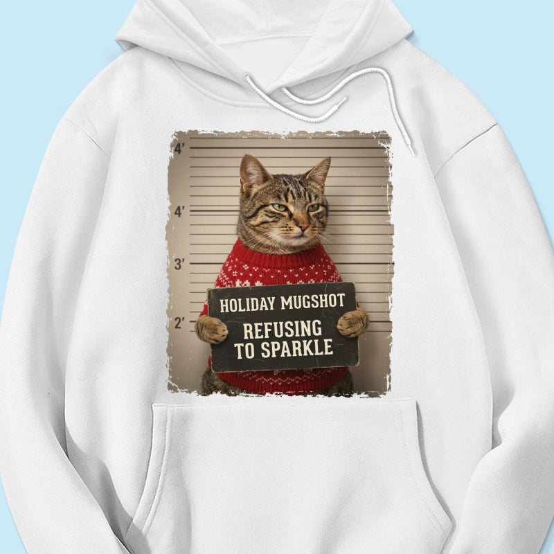 Funny Pet Holiday Mugshot Upload Pet Photo - Personalized Shirt - Iconic Christmas Gift For Pet Lovers