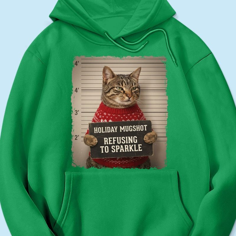 Funny Pet Holiday Mugshot Upload Pet Photo - Personalized Shirt - Iconic Christmas Gift For Pet Lovers