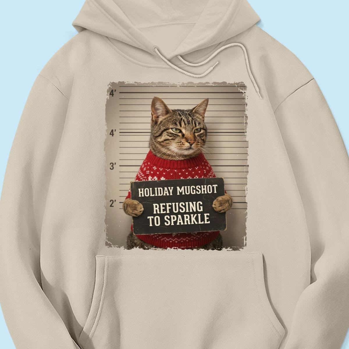 Funny Pet Holiday Mugshot Upload Pet Photo - Personalized Shirt - Iconic Christmas Gift For Pet Lovers