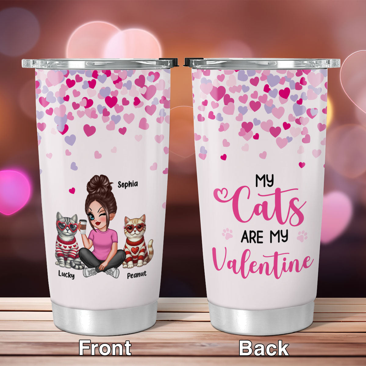 My Cats Are My  Personalized Cat Mom Tumbler