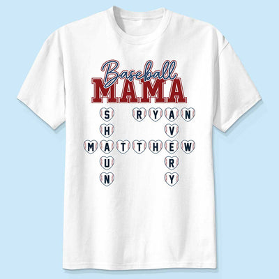 Baseball Mama Mom Grandma Crossword Puzzle Art Personalized Shirt