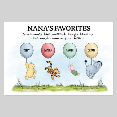 Small Things Take Up The Most Room In Heart Grandma‘s Favorites Cute Characters Personalized Horizontal Poster