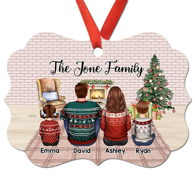 Family Sitting Wall Brick Personalized Christmas Ornament