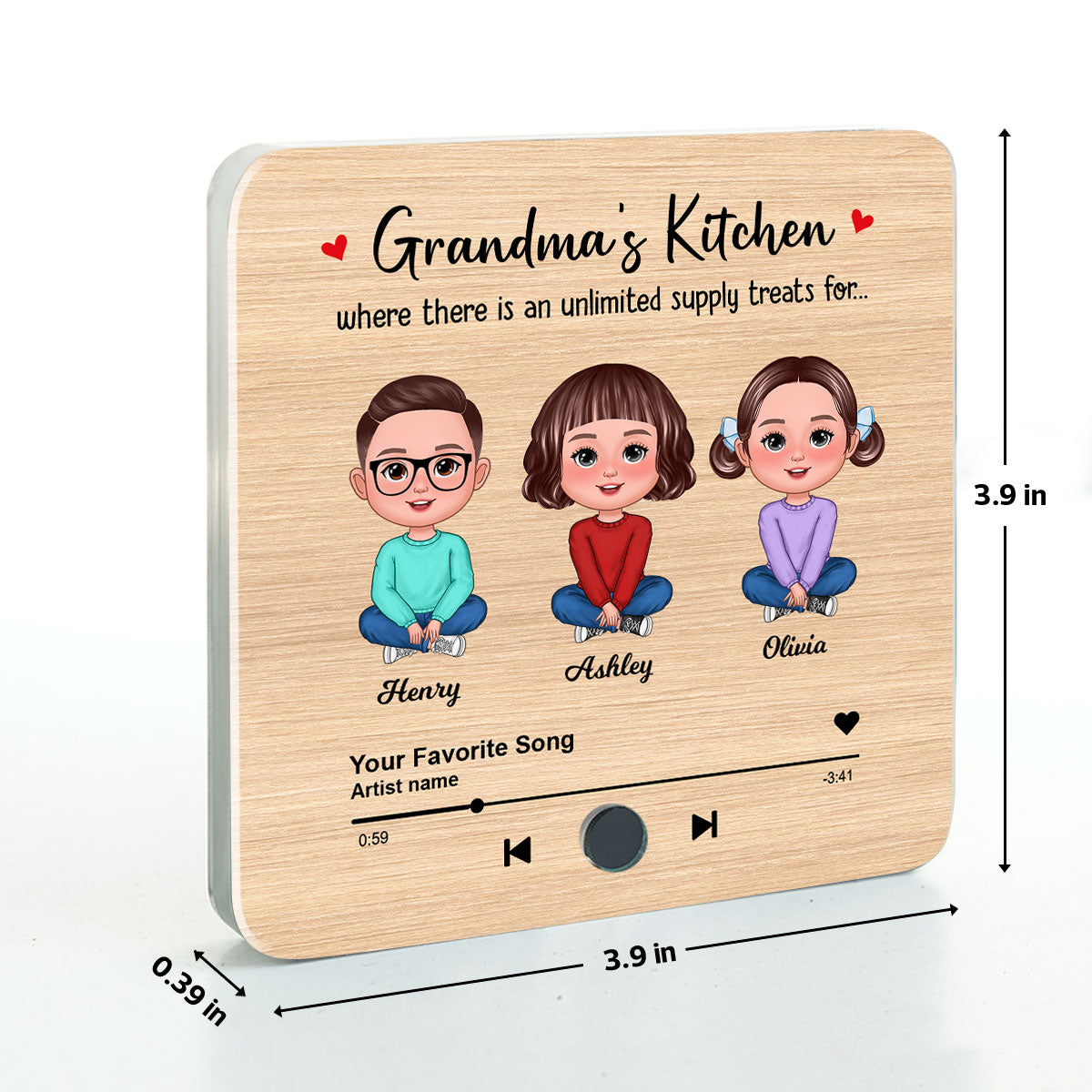 Grandma's Kitchen Where There Is An Unlimited Supply Treats for Grandkids, Personalized Music Fridge Magnet, Heartfelt Gift, Birthday Gift for Grandma
