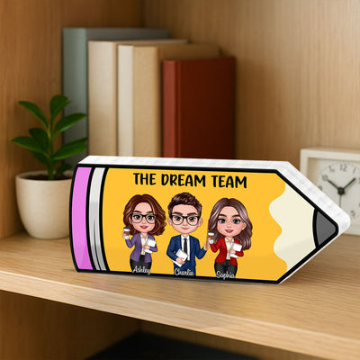 Doll Teacher Best Friends Colleagues Pencil Personalized Acrylic Block, Back To School Gift, Teacher Appreciation Gift