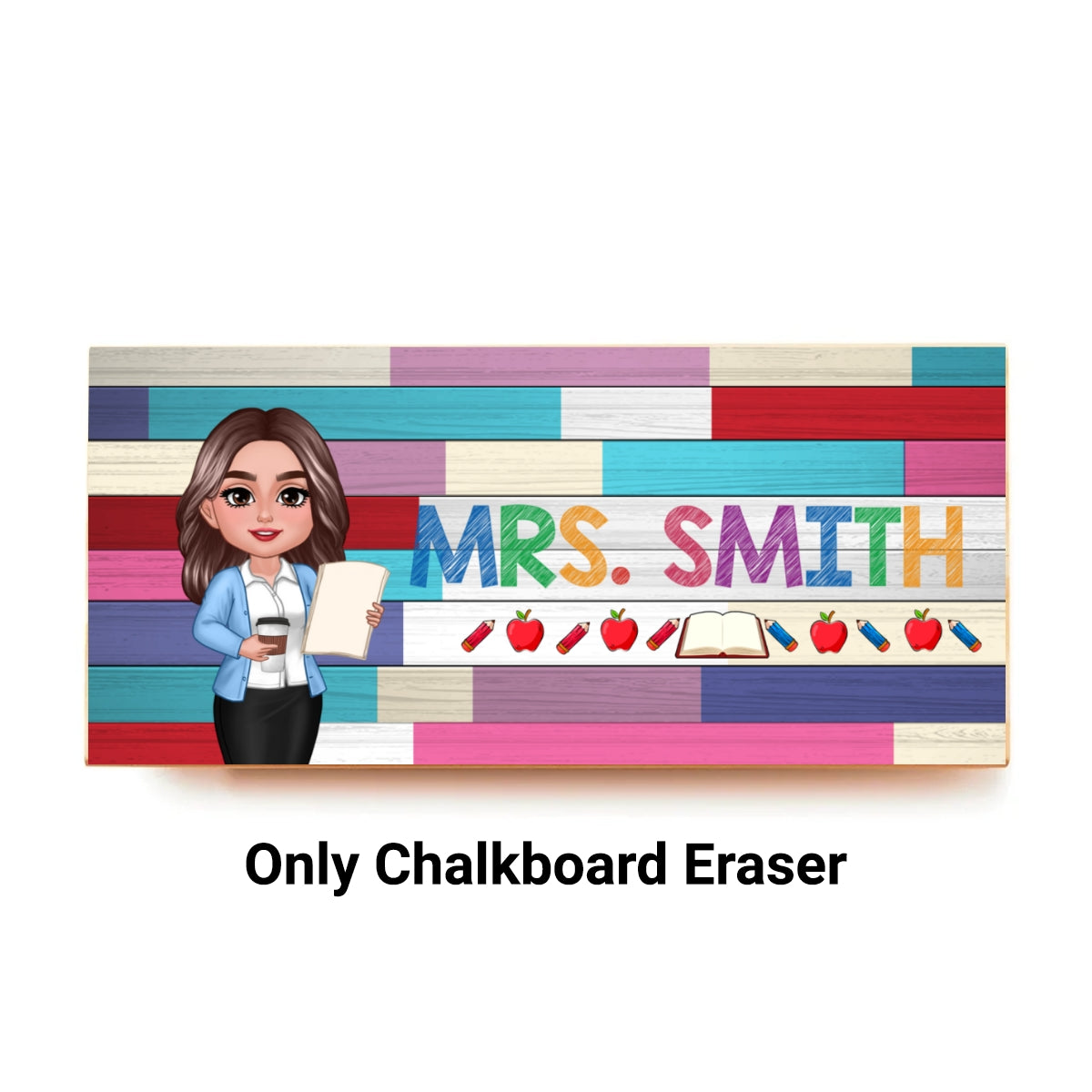 Teacher Colorful Wood Palletes Personalized Chalkboard/Whiteboard Eraser with Marker, Teacher Appreciation Gift, Back To School Gift