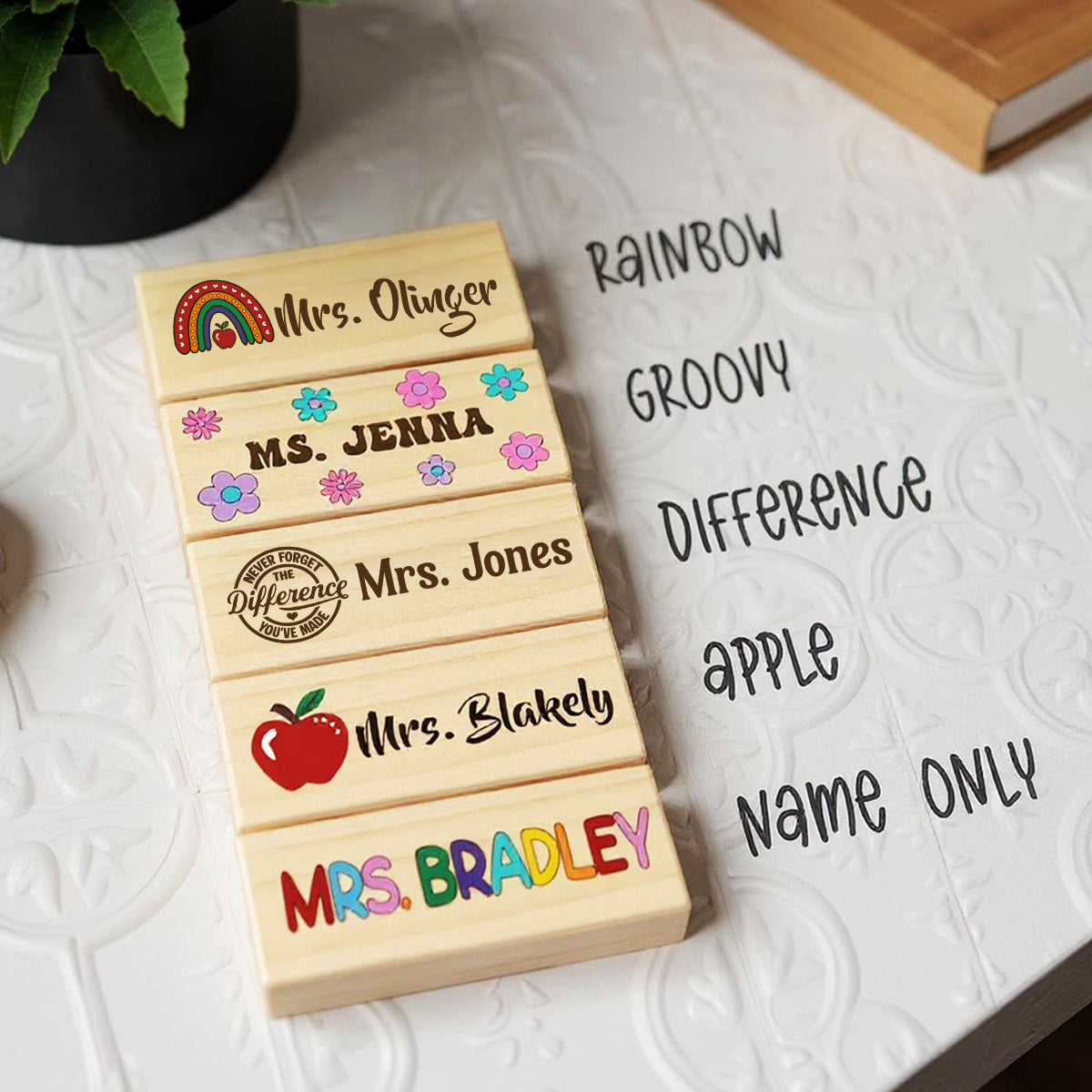 Personalized Teacher Whiteboard Eraser, Custom Teacher Appreciation Gifts, Chalkboard Eraser with Marker, Preschool Teacher Name gifts