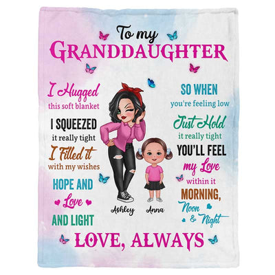 Colorful To My Granddaughter Grandson Gift Personalized Fleece Blanket