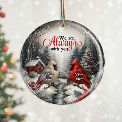 Snowy Winter Scenery Memorial Personalized Ceramic Ornament, Heartwarming Gift for Loved Ones, Christmas Sympathy Gift
