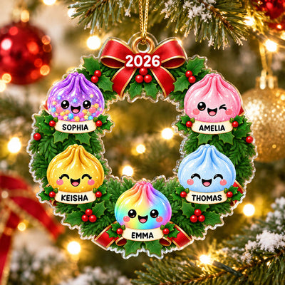 2026 Trending Dumpling Family - Personalized Acrylic Ornament - Christmas Gift, Keepsake For Kids, Teenagers, Family