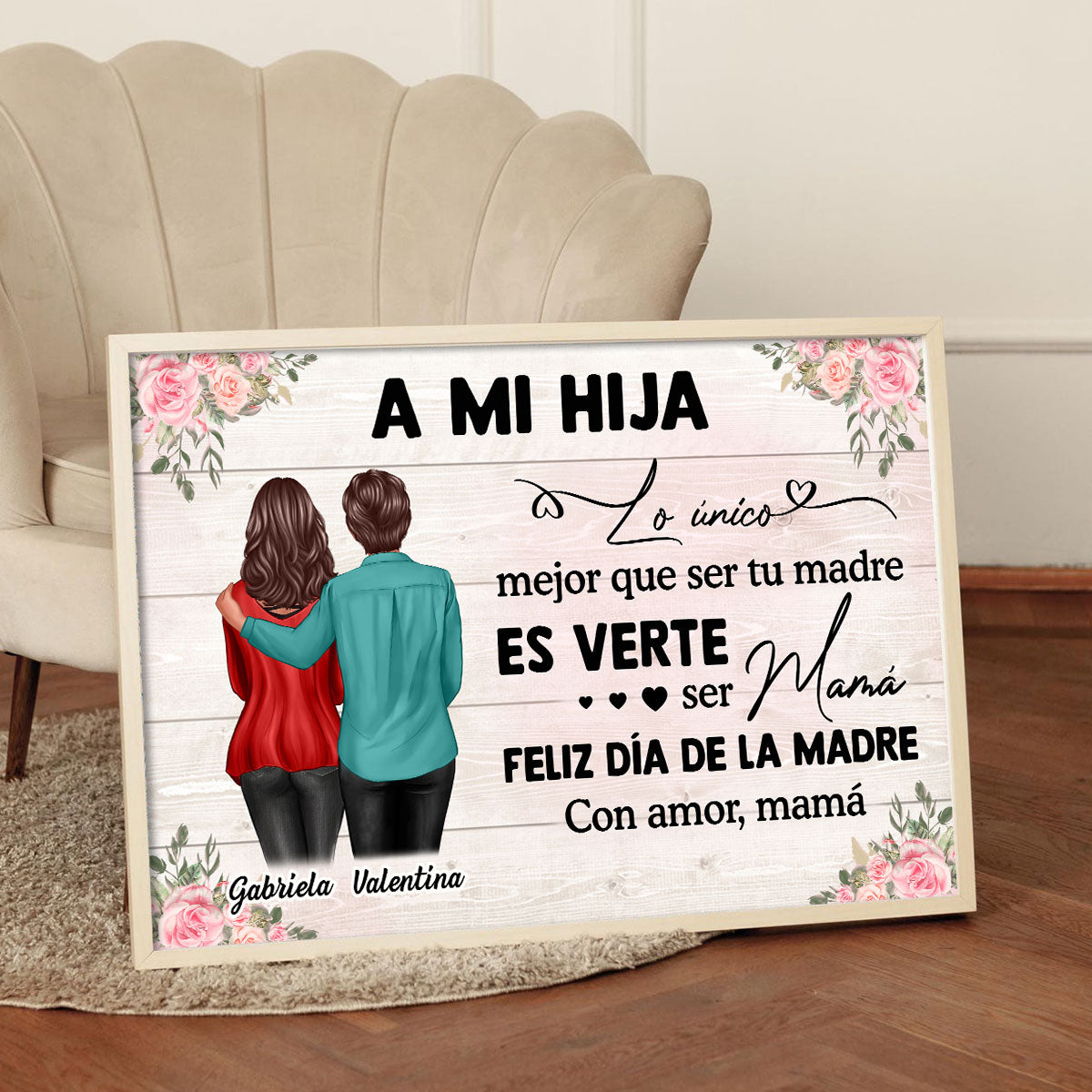 Spanish To My Daughter From Mom Happy Mother's Day Personalized Poster, Gift For Daughter