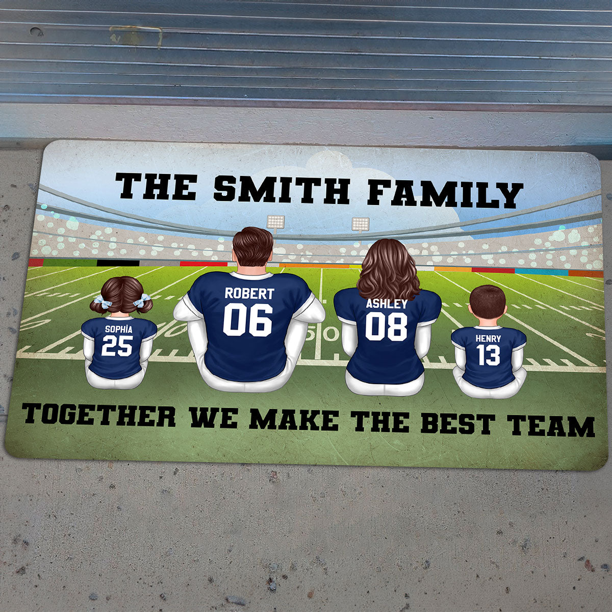 American Football Team Family Personalized Doormat