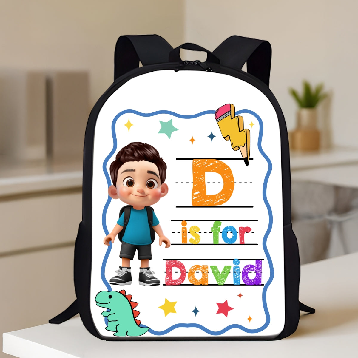 Back To School Gift For Kid, Custom Name Retro Personalized Backpack