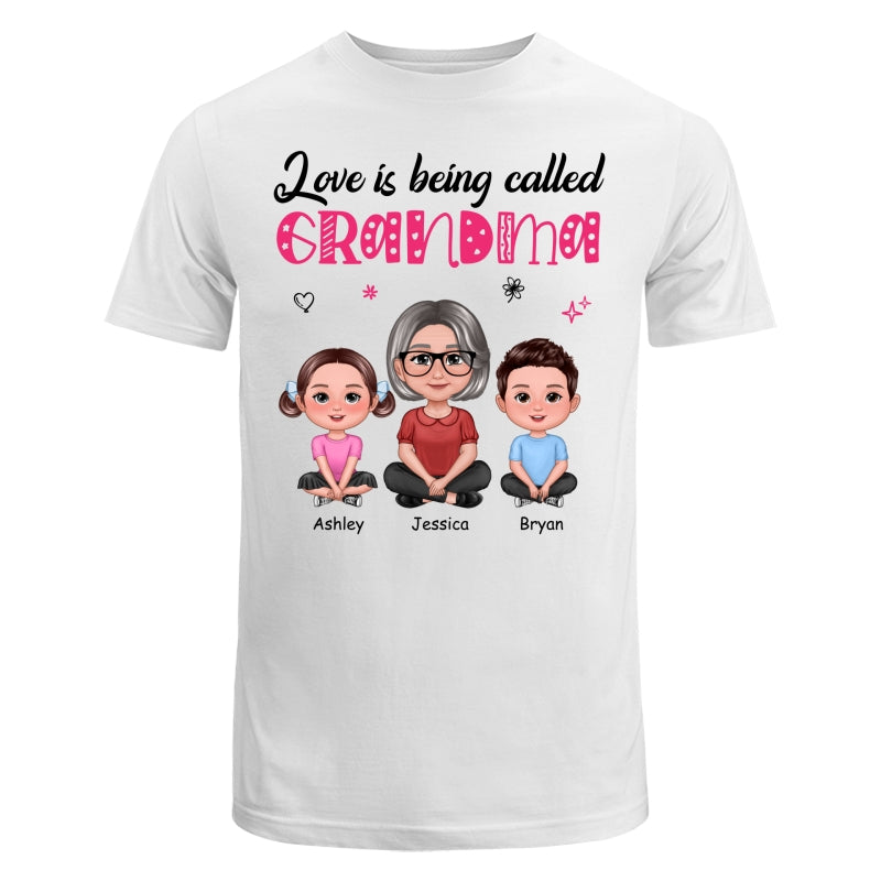 Pretty Doll Grandma Grandkids Love Is Being Called Mom Grandma Personalized Shirt