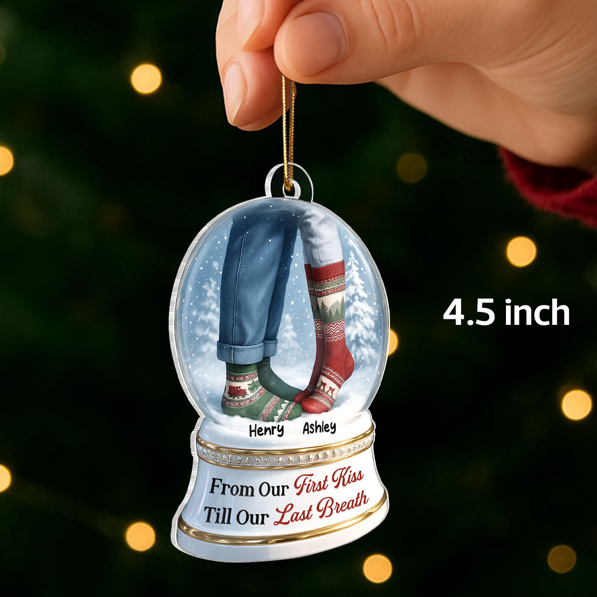 From Our 1st Kiss till Our Last Breath 3D Effect Snow Globe - Personalized Acrylic Ornament - Christmas Gift for him, Gift for her