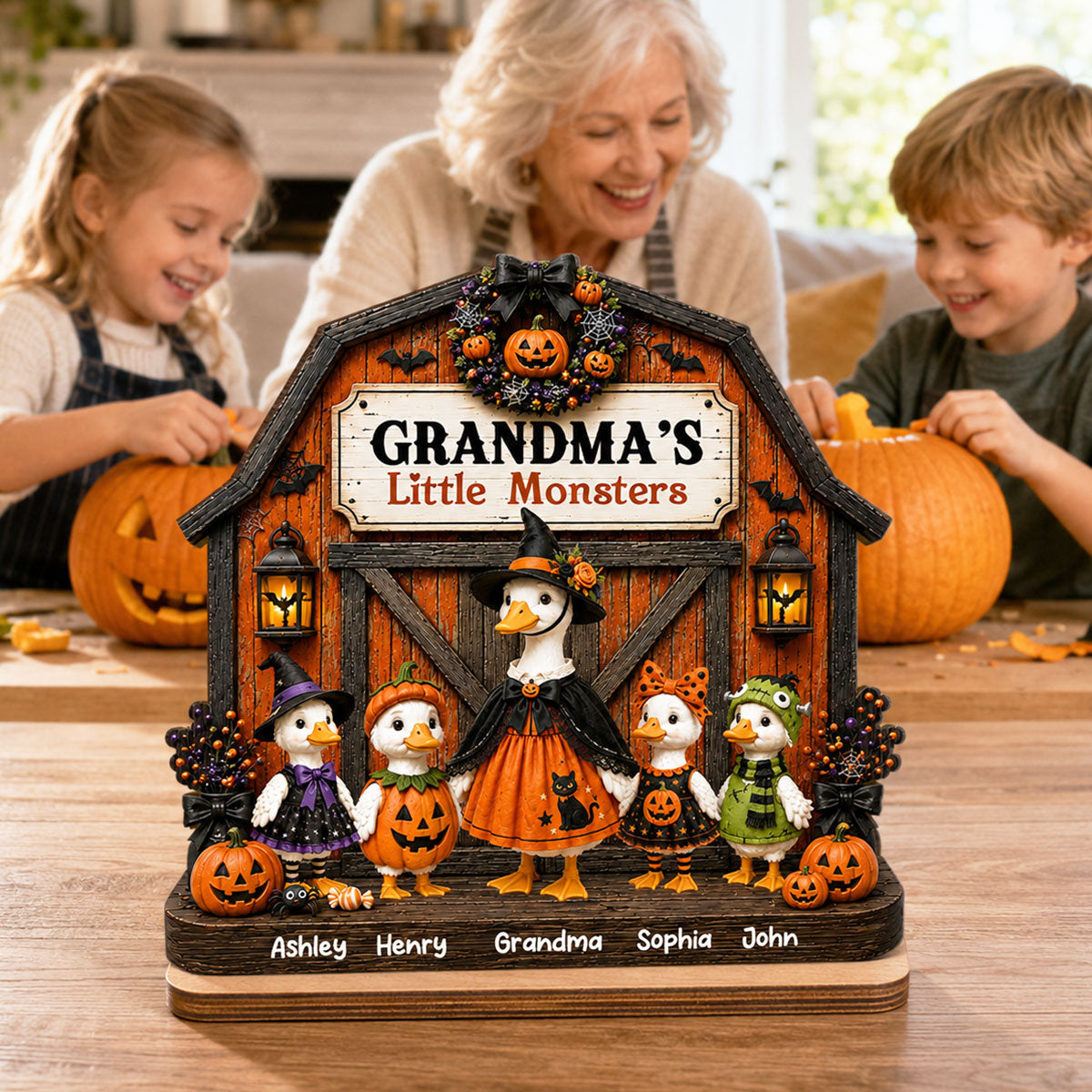 Trending Grandma Goose - Personalized 2-Layered Wooden Plaque - Fall Season Halloween Decoration
