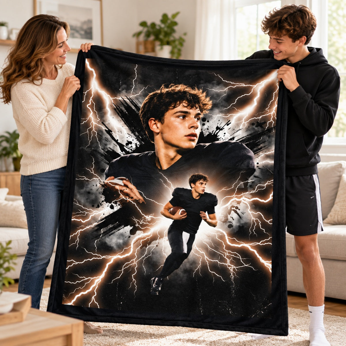 Trending Bootleg Sport Photos Insert - Personalized Fleece Blanket - Gift For Boy, Girl