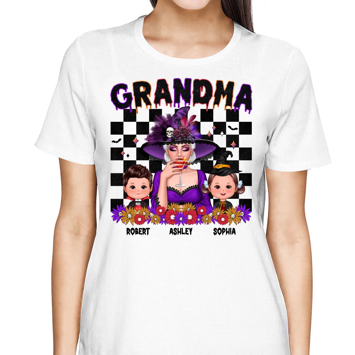 Vintage Grandma Halloween Spooky Vibe Halloween Personalized Shirt