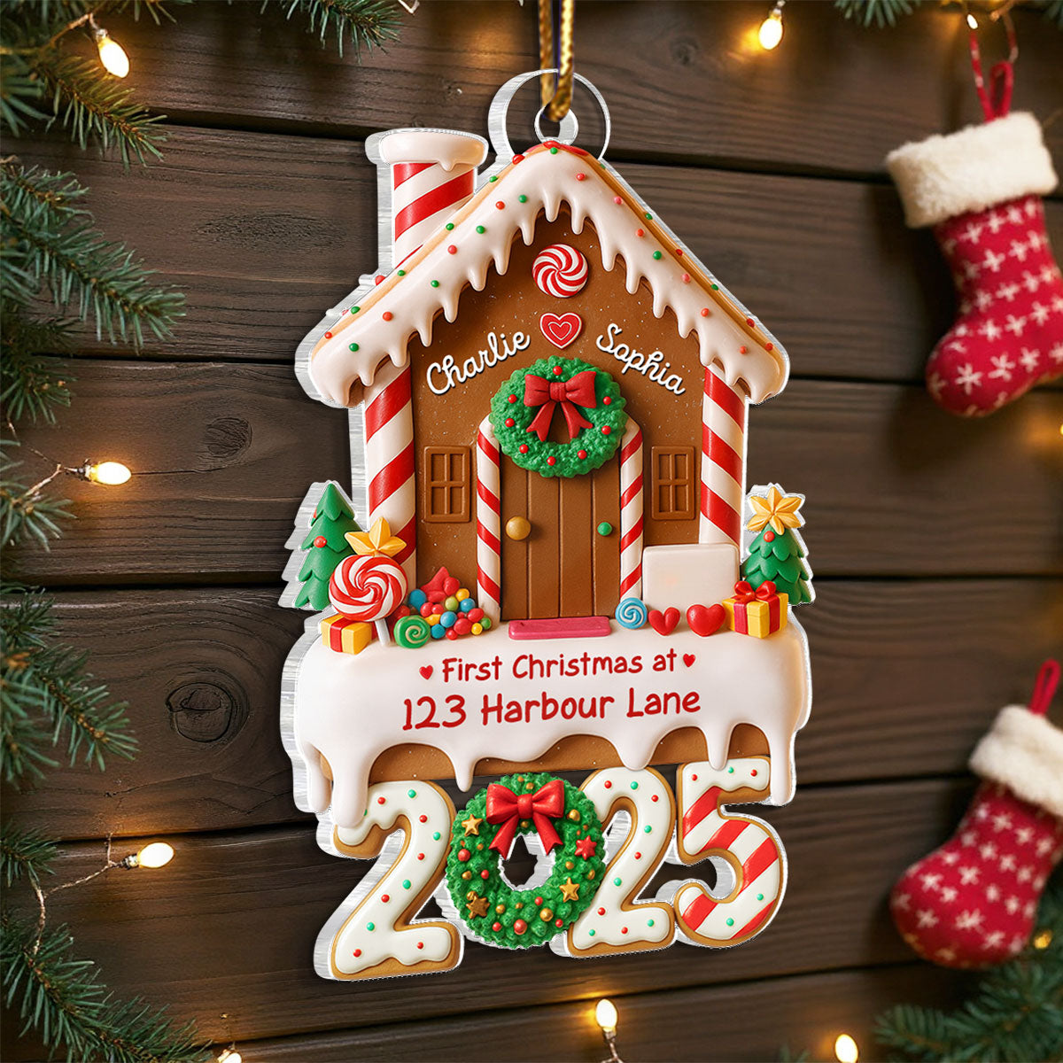 First Christmas At Our Home - Personalized Acrylic Ornament - Heartwarming Christmas Gift For Couple, Family