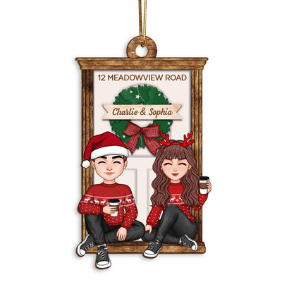 First Christmas New Home Doll Couple Personalized Wooden Ornament